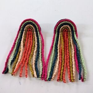 Rainbow Colorful Beaded Earrings